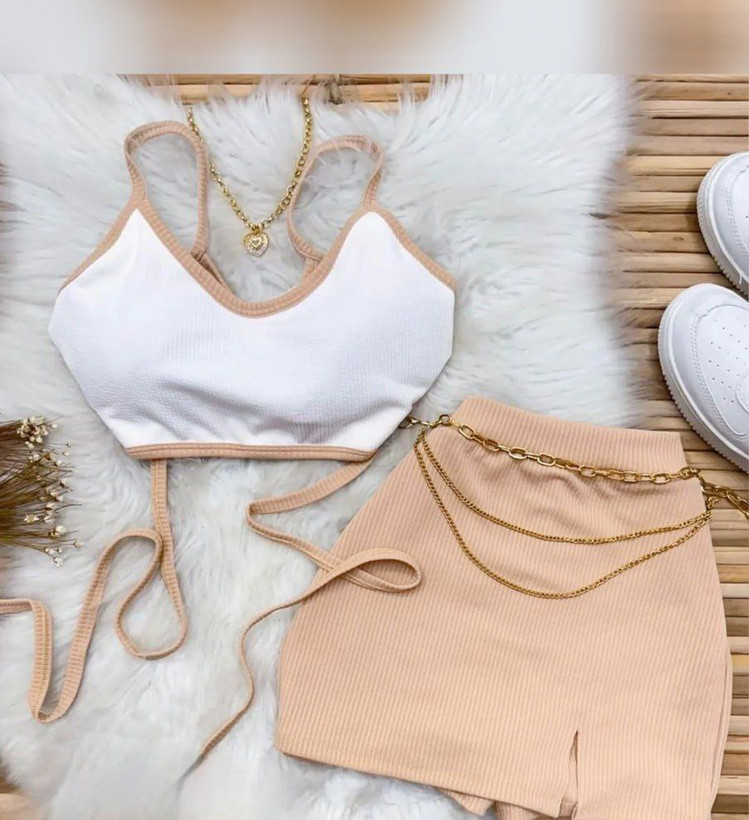 ست کراپ دامن راحتی زنانه