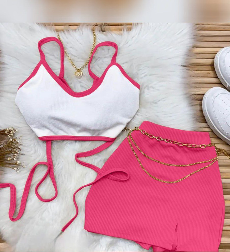 ست کراپ دامن راحتی زنانه