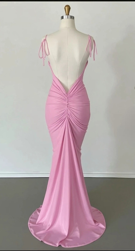 پیراهن ماکسی زنانه دنباله دار پشت باز