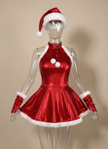 ست کاستوم مامان نوئل ۳ تکه از جنس پارچه دیسکویی کد 6924